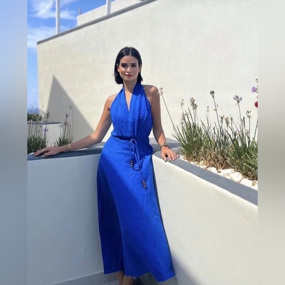 🔥🔥Zara Linen blend halter dress - Picture 1 of 7